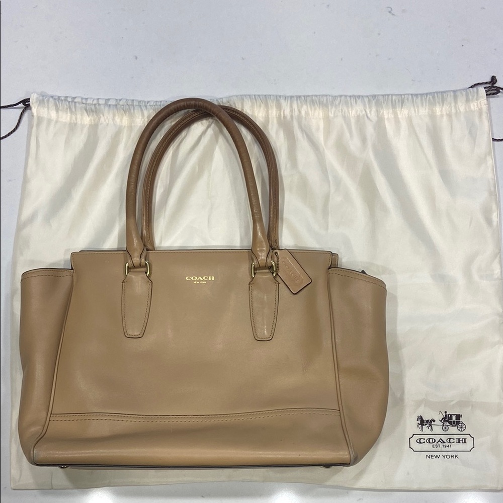 Coach Tan Leather Tote Bag